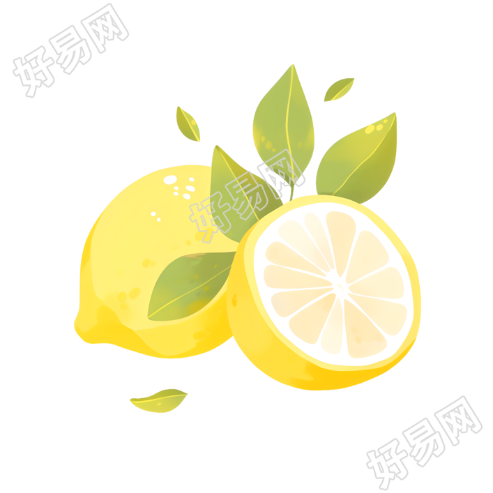 柠檬2D图形插画素材