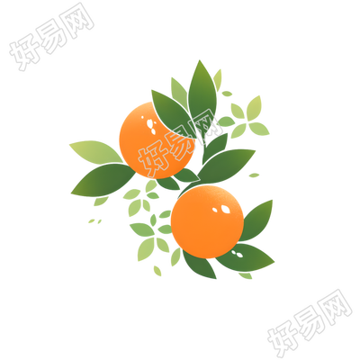 橙子2D图形插画