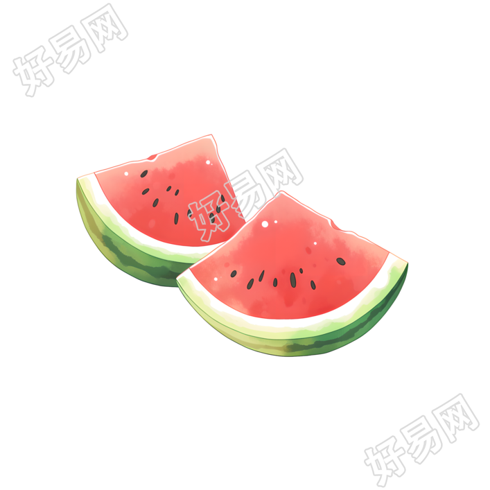 西瓜2D图形插图