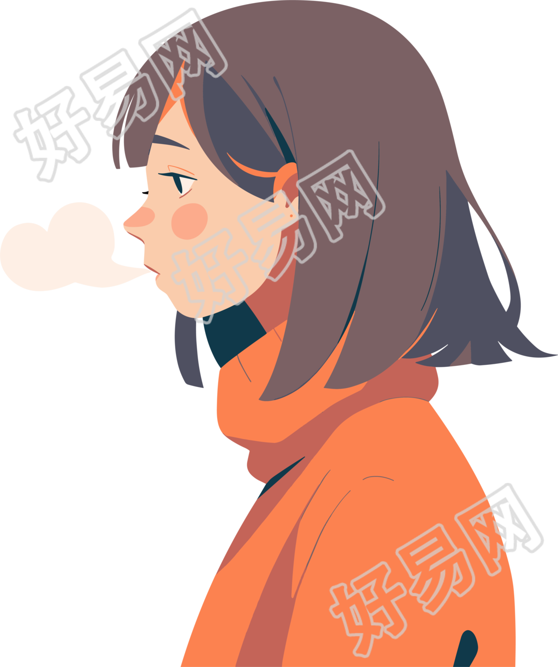 生病女孩咳嗽插图