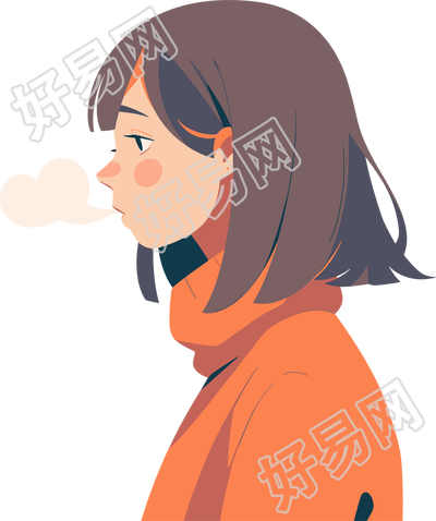 生病女孩咳嗽插图