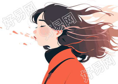 生病女孩咳嗽商用素材