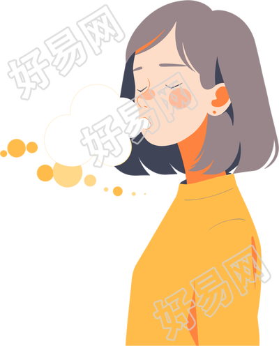 生病女孩咳嗽插图