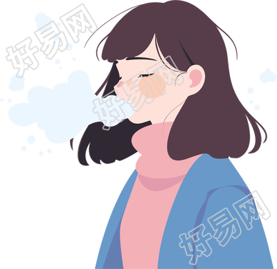 生病女孩咳嗽插图