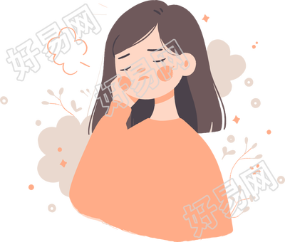 生病女孩高清PNG素材