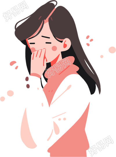 生病女孩创意图形素材