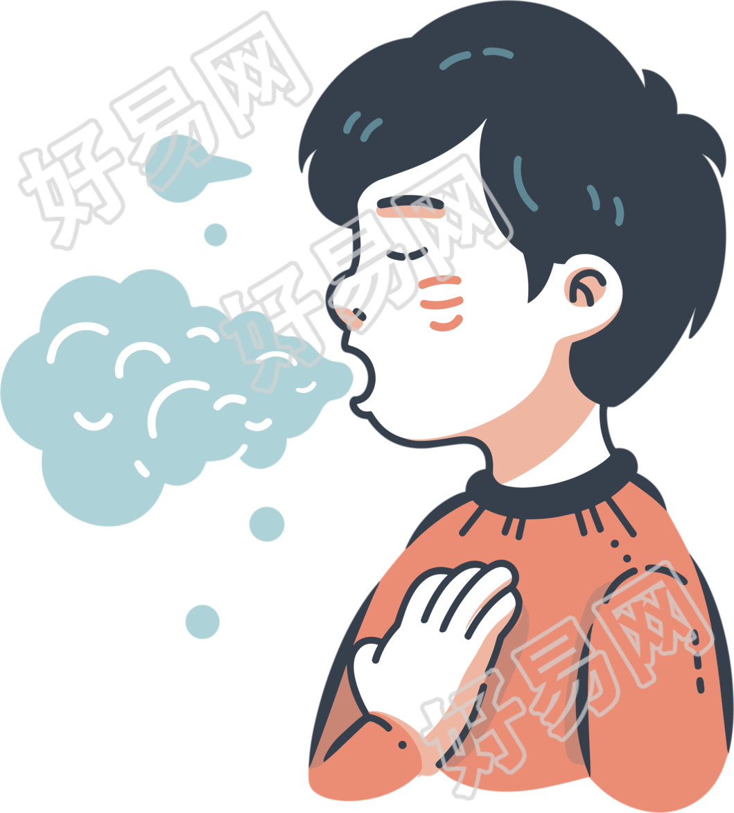 生病男孩咳嗽明亮高清素材
