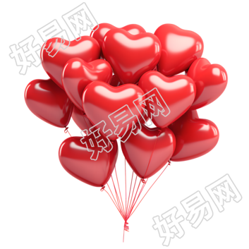 3D心形气球爱情主题素材