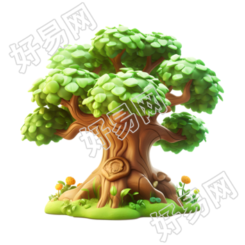 卡通大树商业设计插图