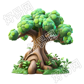 卡通大树3D图标素材