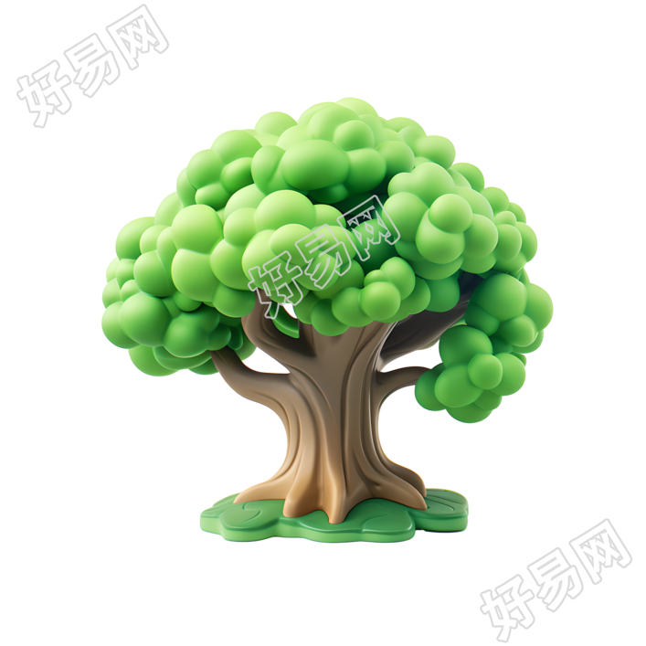 卡通大树可商用插画