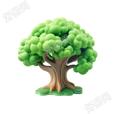 卡通大树可商用插画