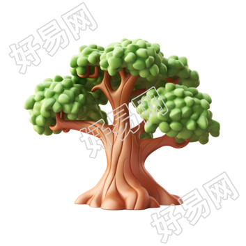 卡通大树创意设计插图