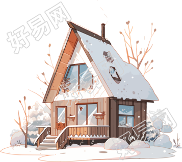 雪地小屋商业设计素材