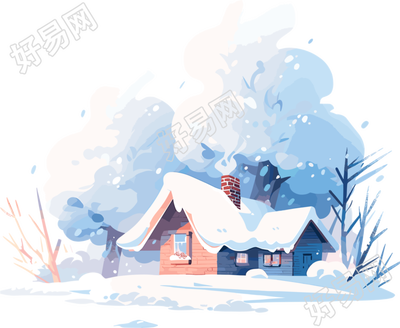 雪地小屋创意设计元素