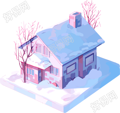 雪地小屋创意设计元素