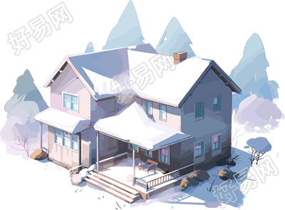 雪地小屋商用图形设计素材
