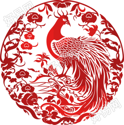 窗花剪纸凤凰插图