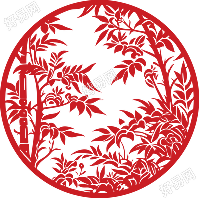 窗花剪纸竹子图案素材
