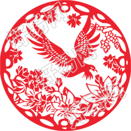 窗花剪纸老鹰插画