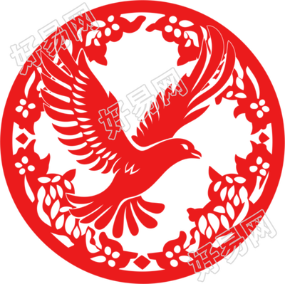 窗花剪纸老鹰透明背景素材