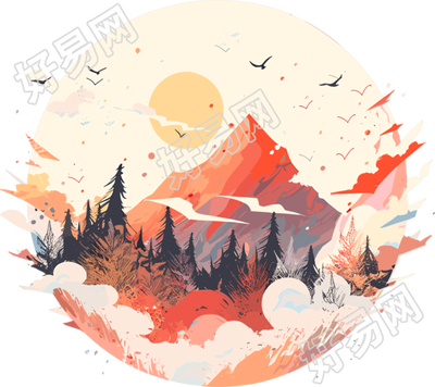 旅游风景插图素材