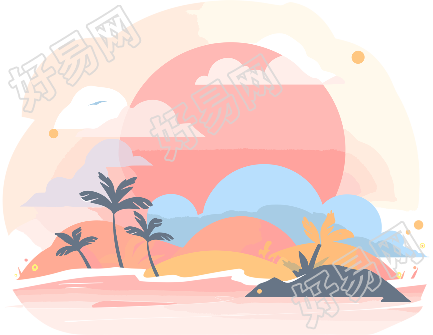 旅游风景极简设计插图