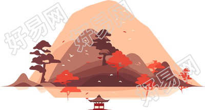 旅游风景平面设计插画
