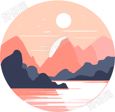 旅游风景极简主义插图