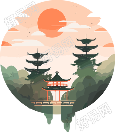 旅游风景景点创意元素