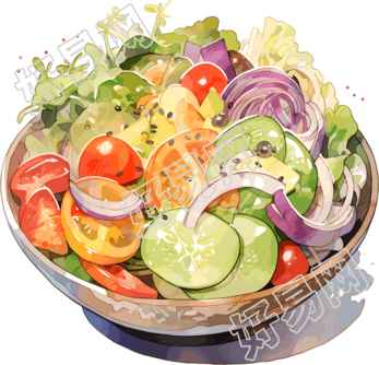 蔬菜沙拉可商用插画