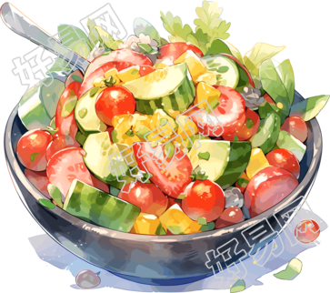 彩色蔬菜沙拉商用素材