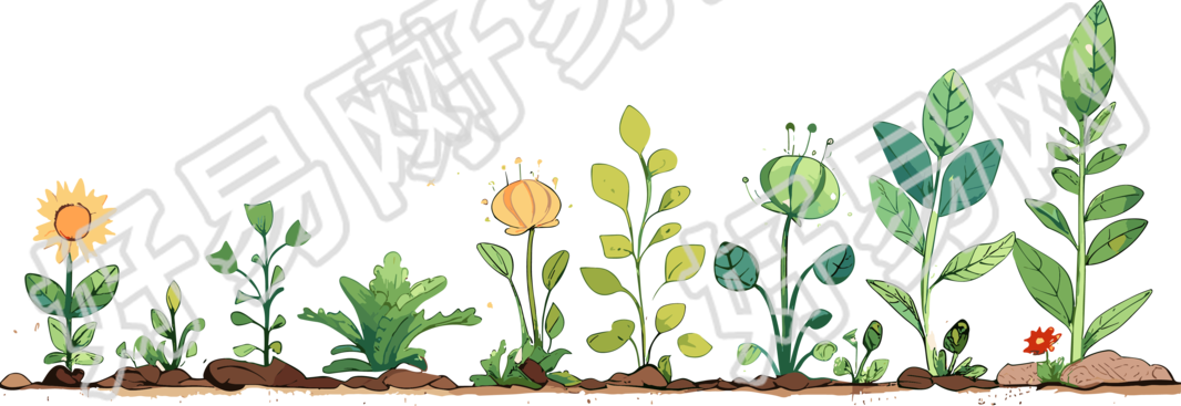 植物花边插画设计元素
