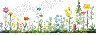 植物花边优雅绘本插画