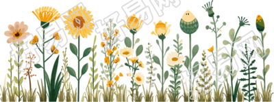 植物花边商用插画素材