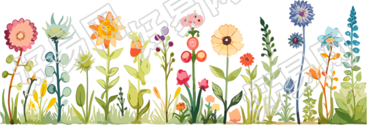 植物花边简洁插图