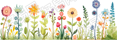 植物花边简洁插图