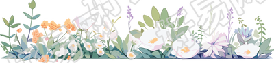 植物花边卡通插图