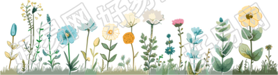 植物花边简单花卉设计元素