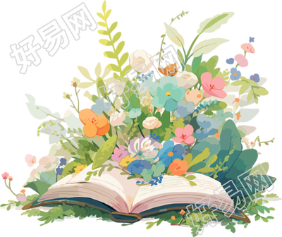 植物花边书籍图案素材