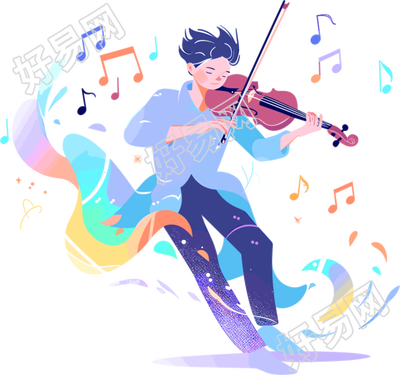 拉小提琴的男生比赛插图