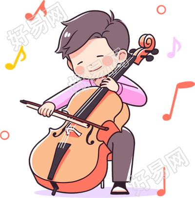 大提琴演奏素材设计插画