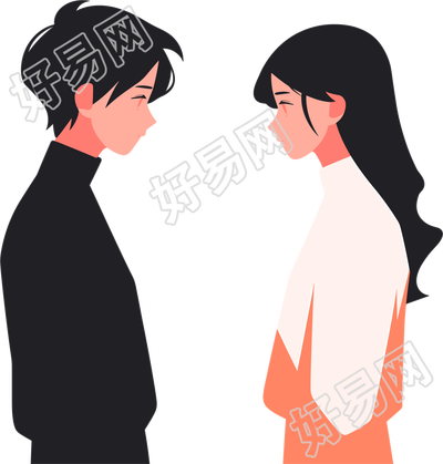 情侣简约插画商用素材