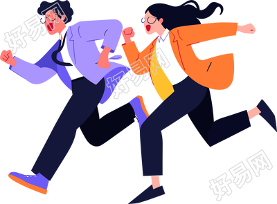 商务人士奔跑商业插图