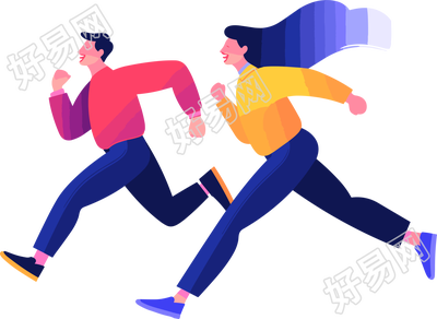 商务人士奔跑创意图形插图