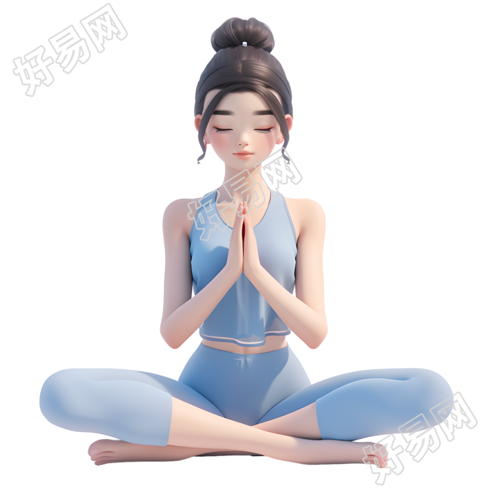 练瑜伽的女孩PNG素材
