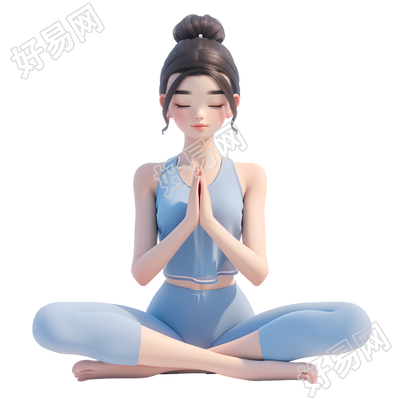练瑜伽的女孩PNG素材