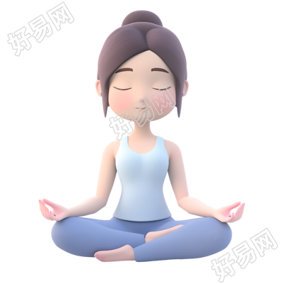 练瑜伽的女孩透明背景插图