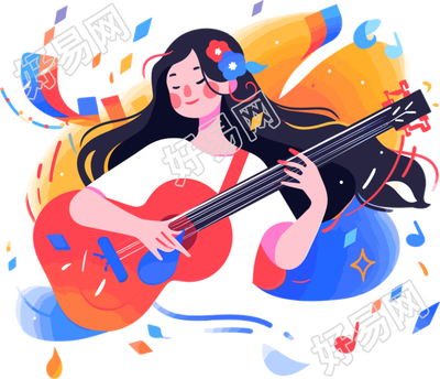 吉他演奏音乐素材PNG