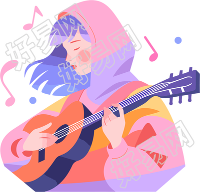 吉他演奏音乐比赛插图设计